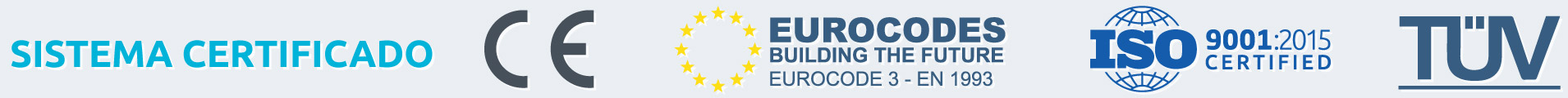 sistema de construccion certificado CE, ISO-9001-2015, TÜV, EUROCODE 3 - EN 1993