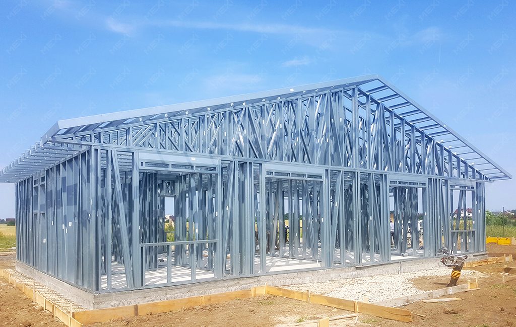 egyszintes ikerház fémszerkezetes építmény