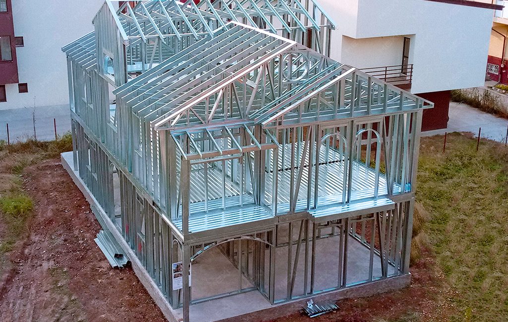 Kétszintes lakóház acélszerkezetes építés