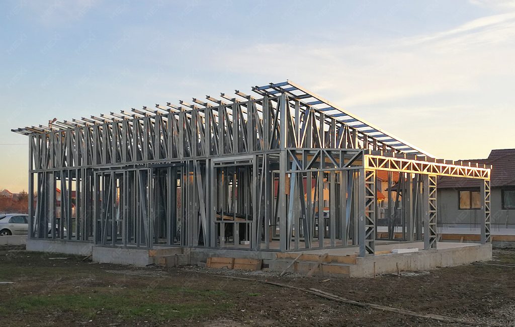 egyszintes ház építés horganyzott acél profilokból
