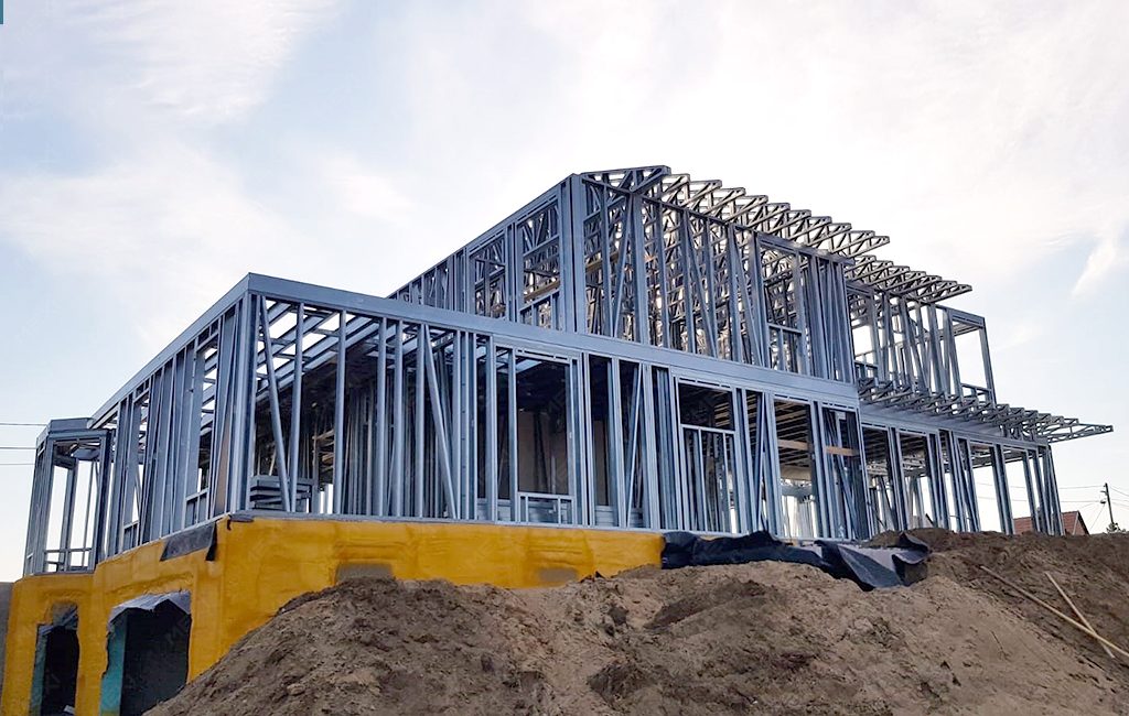 emeletes ház építés acélszerkezetre