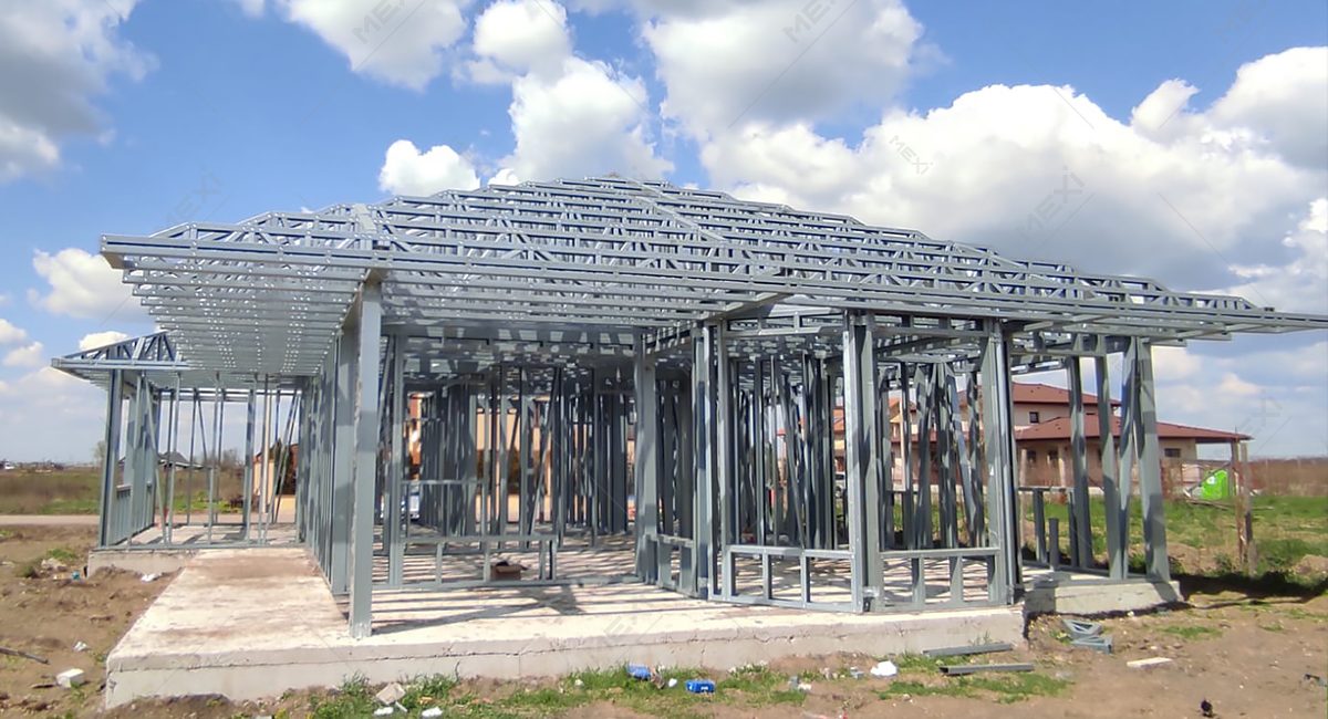földszintes acélszerkezetű ház építés