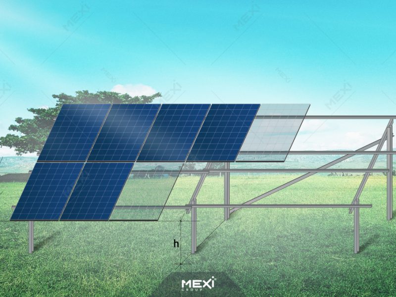 2 láb 2 függőlegesen orientált szolár panel tartószerkezet