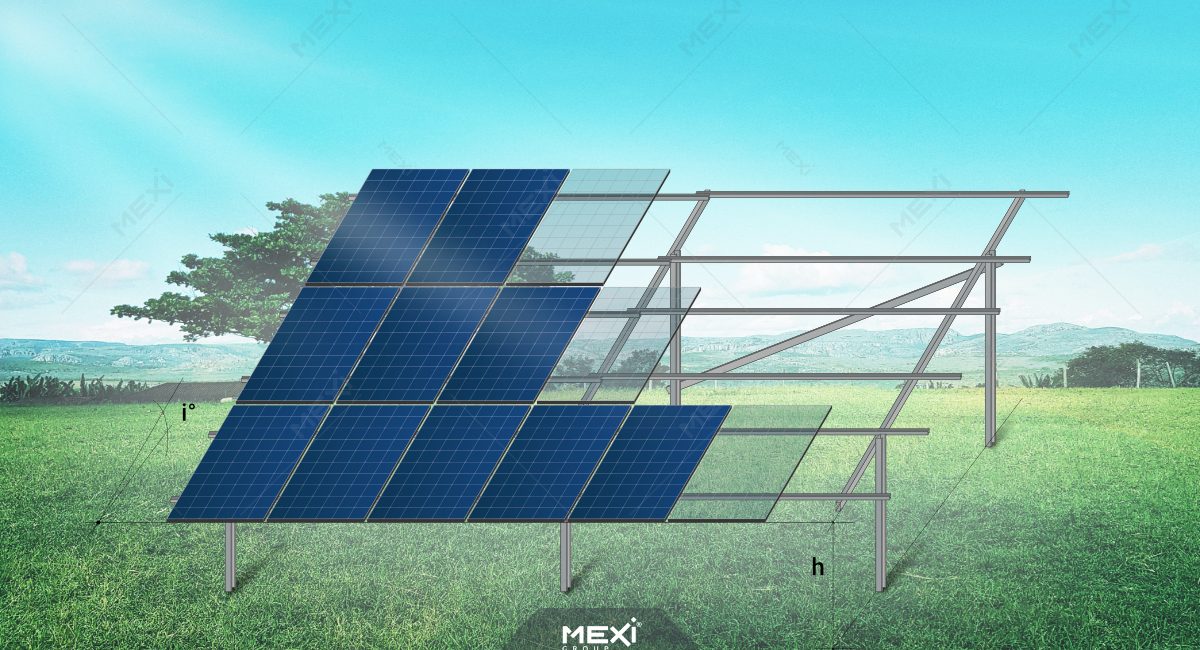 2 láb 3 függőlegesen orientált szolár panel tartószerkezet