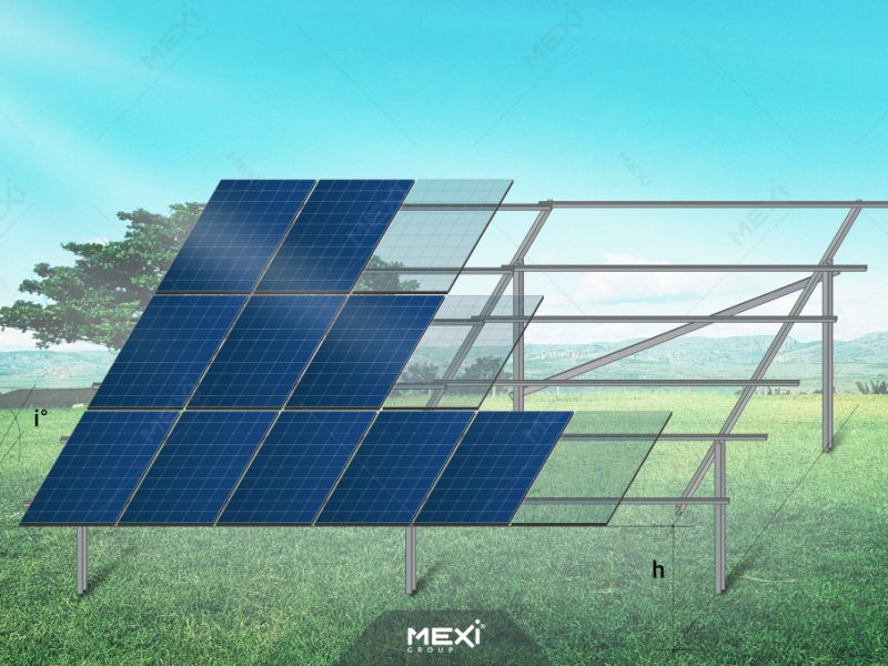 2 láb 3 függőlegesen orientált szolár panel tartószerkezet