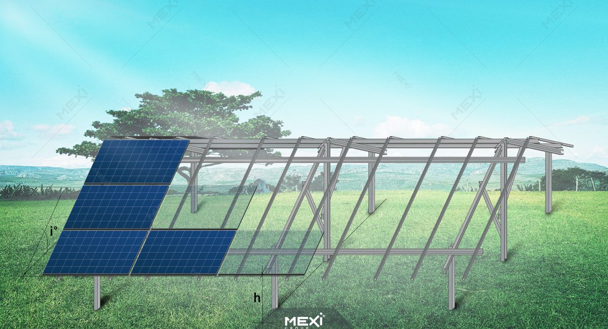 3 láb 3x2 vízszintesen szerelt napelem szerkezet