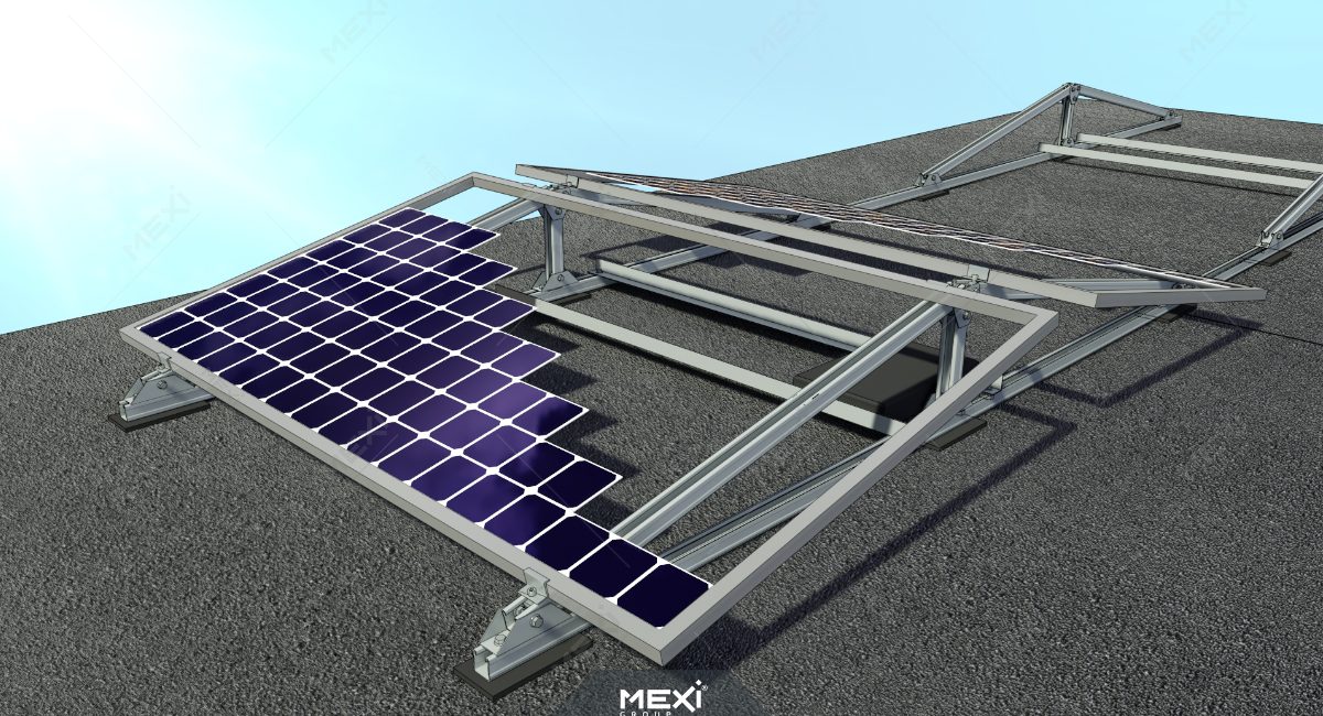 Különböző dőlésszögű napelem tartószerkezet - kelet nyugat tájolással