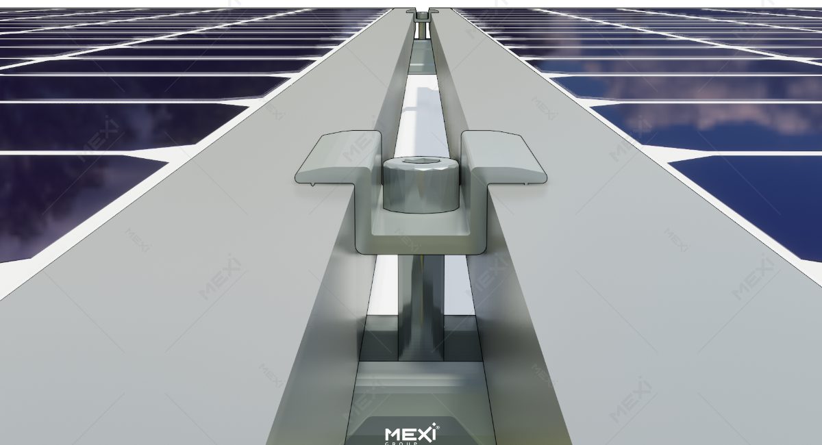 szolár panelek közti leszorító elem