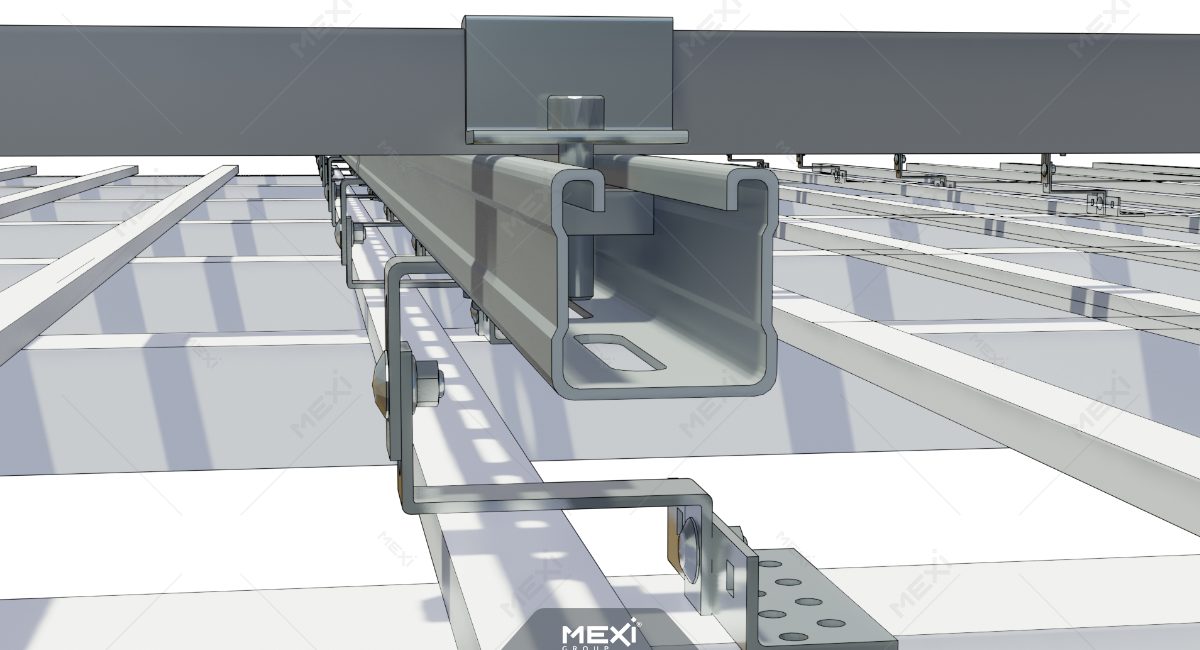 Napelem szerelősín részlet
