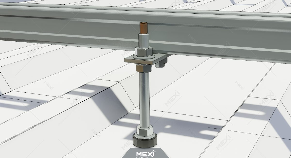 fotovoltaikus panel szerelősín rögzítősín ászokcsavaros rögzítése