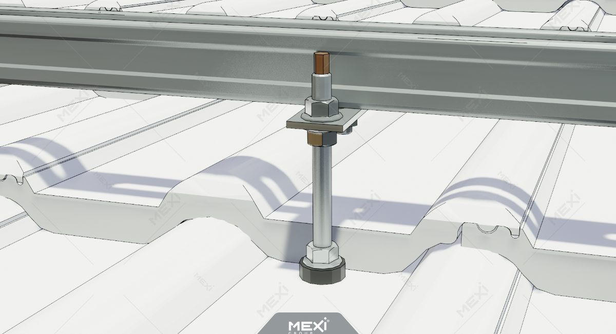 Ászokcsavar cseréptetőhöz - napelem rögzítés - részlet