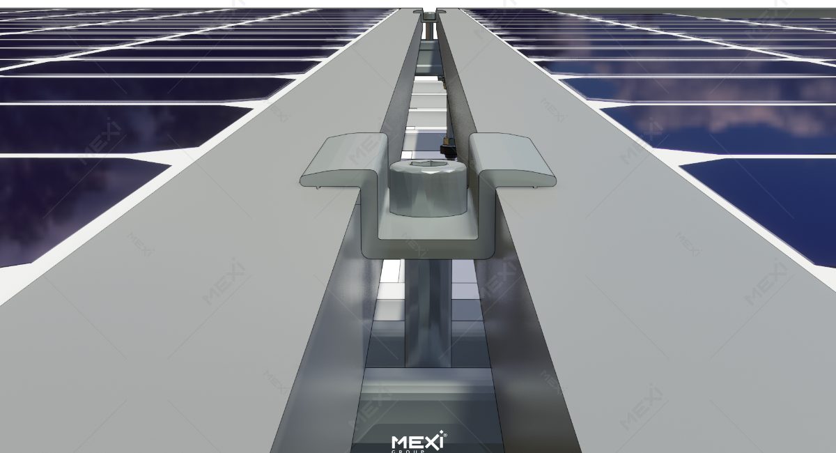 középleszorító elem a szolár panelek között