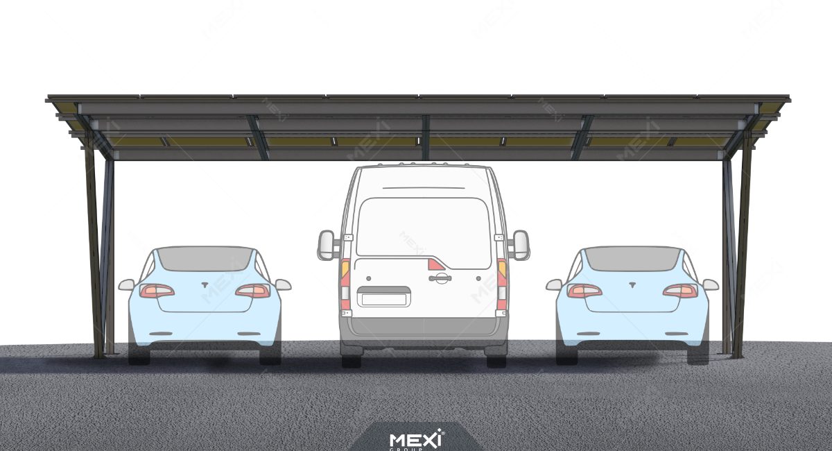 3 férőhelyes fotovoltaikus autóbeálló