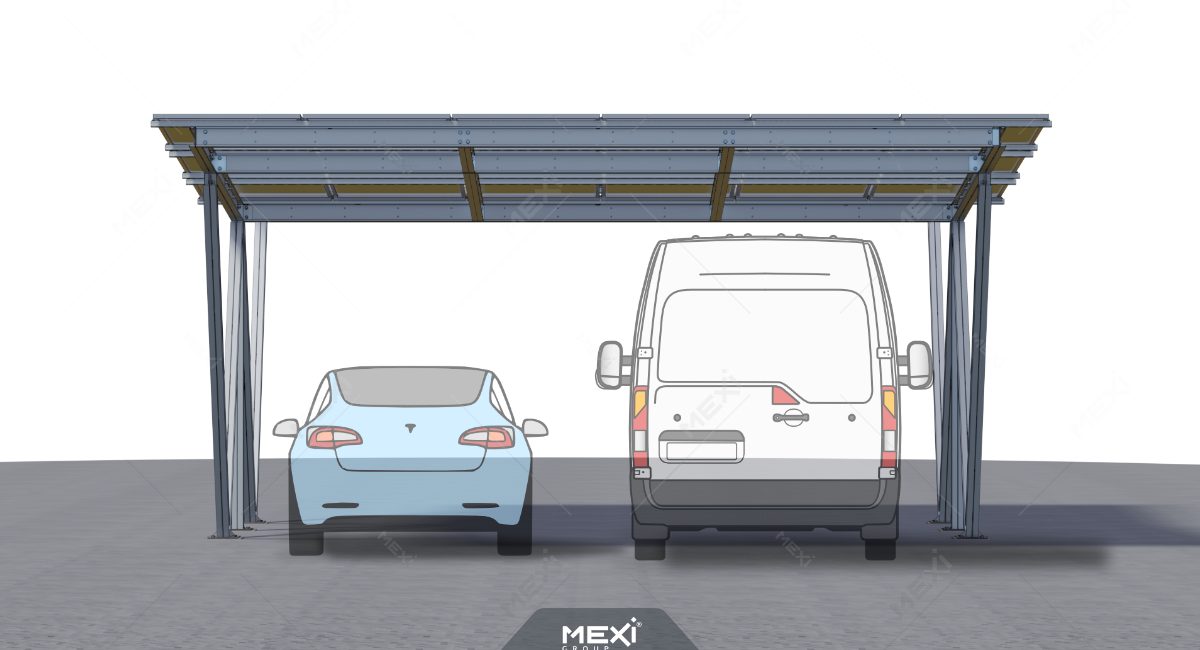 fotovoltaikus autóbeálló 4 parkoló hellyel