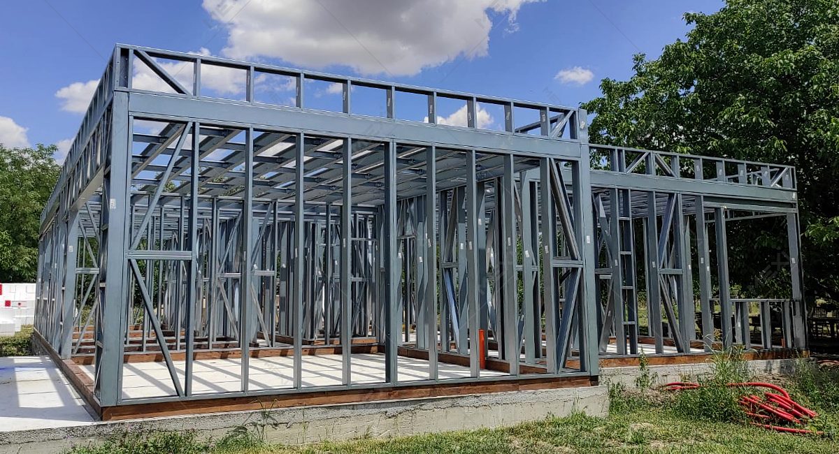 Egyszintes ház ápítés könnyű acél tartószerkezetre