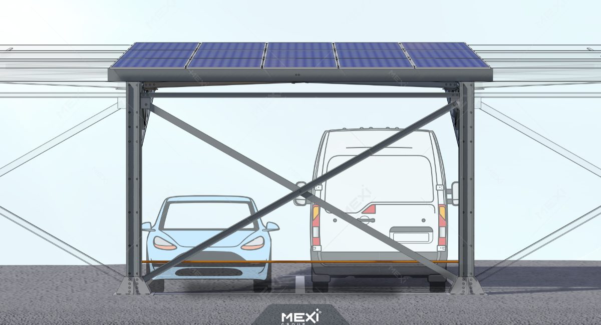 autóbeálló fémszerkezet