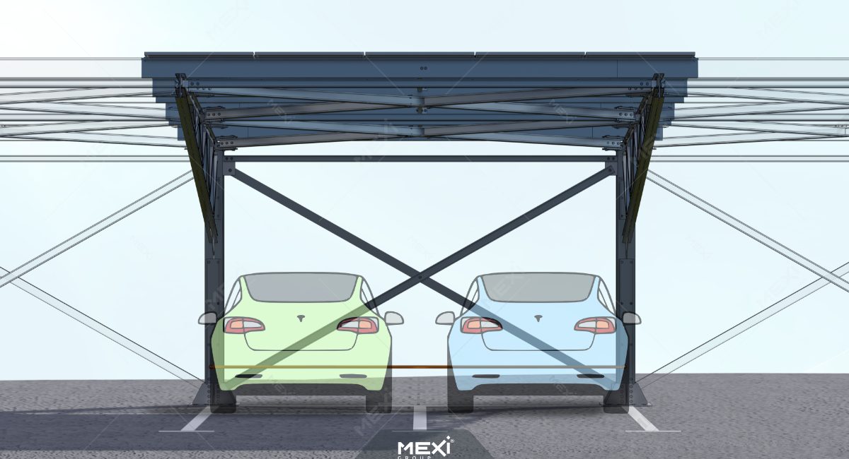 autóbeálló fémszerkezet