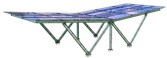 dupla napelemes kocsibeálló, szolár carport