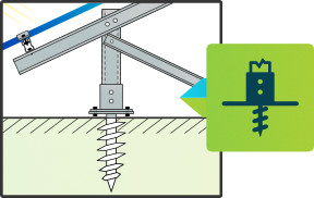 napelem tartószerkezet földcsavaros telepítése