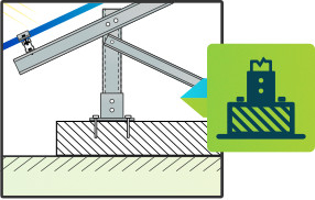 napelem tartószerkezet mechanikus rögzítése beton ballaszthoz