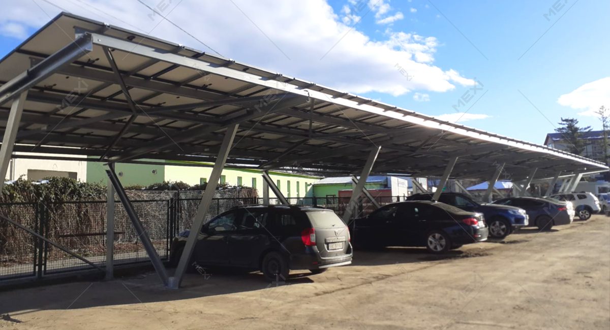 fotovoltaikus MEXI autóbeálló acélszerkezet
